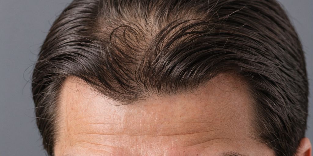 Man's hair comparison: full vs thinning